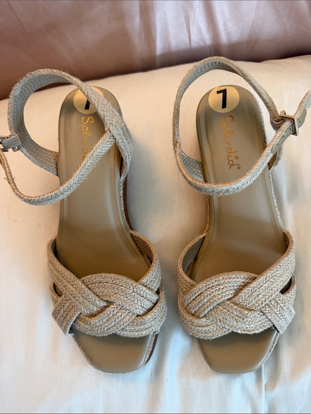 Splendid Braided Natural-Tan Ankle-Strap Sandals